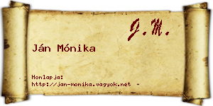 Ján Mónika névjegykártya