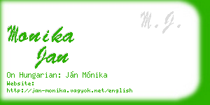 monika jan business card
