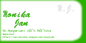 monika jan business card